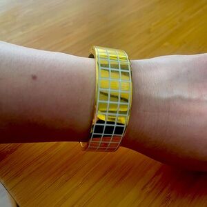 Kate Spade statement bracelet golden color, geometric trendy.